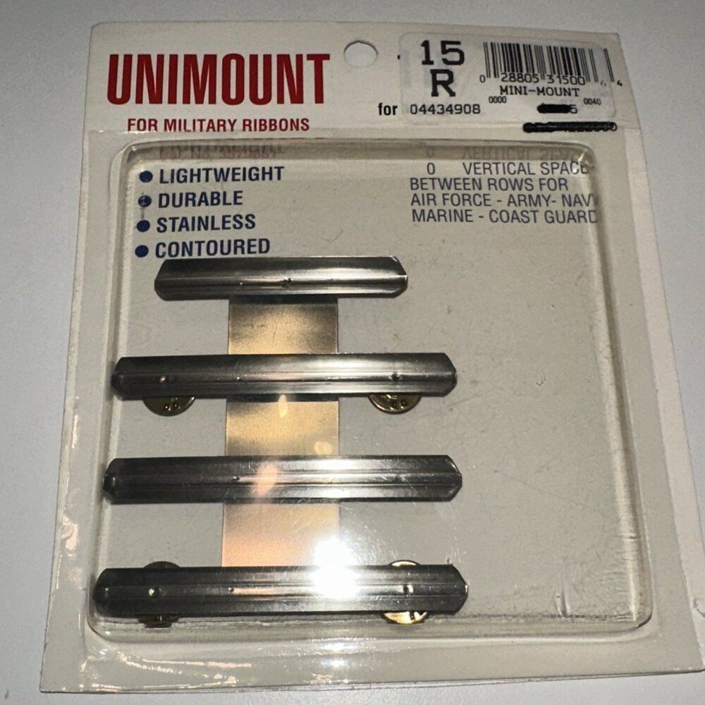 Unimount 15 R US Ribbon Mounting Bar Slide Rack Holder Military Service Medal
